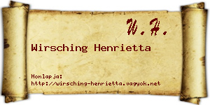 Wirsching Henrietta névjegykártya