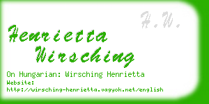 henrietta wirsching business card